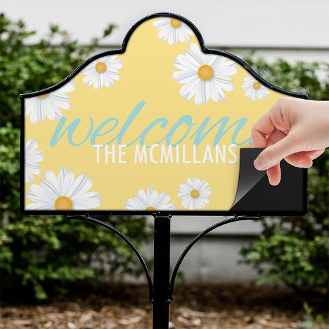 Personalized Yellow Welcome Yard Sign Magnet
