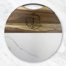 Personalized Wood and Marble Serving Board