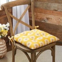 All-Oover Sunflower 16"x16" Chair Pad with Ties