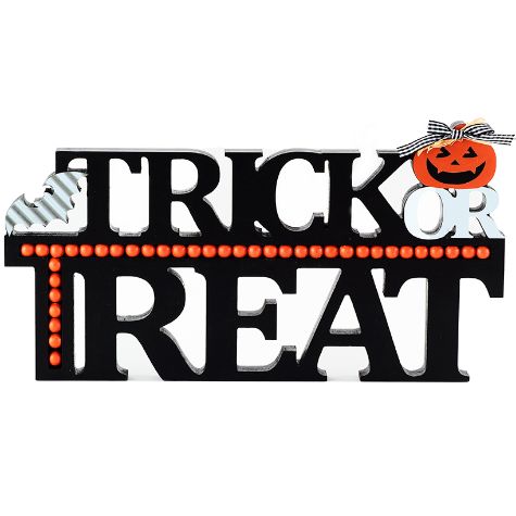 Beaded Farmhouse Halloween Signs - Trick or Treat