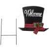 Monogram Top Hat Stakes - Welcome