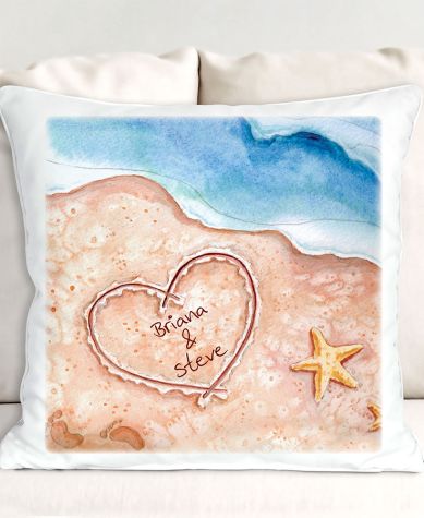 Personalized Beach Scene Sherpa Throw or Pillow