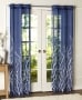 Brooke Branches Grommet Curtain Pairs - Navy