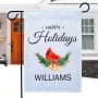 Personalized Winter Holiday Garden Flags - Cardinal