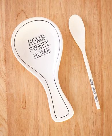 Whimsical Spoon Rest with Spoon - Home Sweet Home