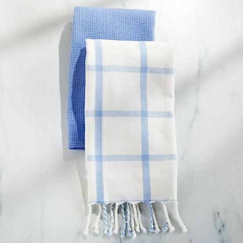 Sets of 2 Buffalo Grid Towels - Set of 2 Towels Lavender Luster