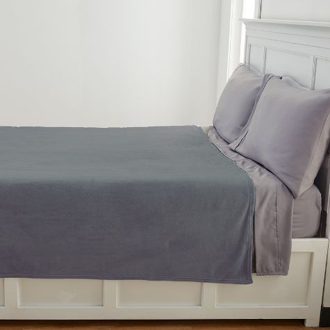 Plush Bed Blankets - Dark Gray Twin