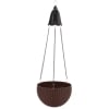 Hanging Basket Planter with Solar Light - Brown