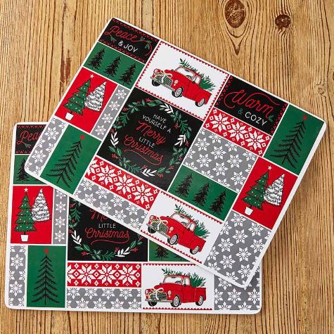 Sets of 2 Holiday Cork Placemats