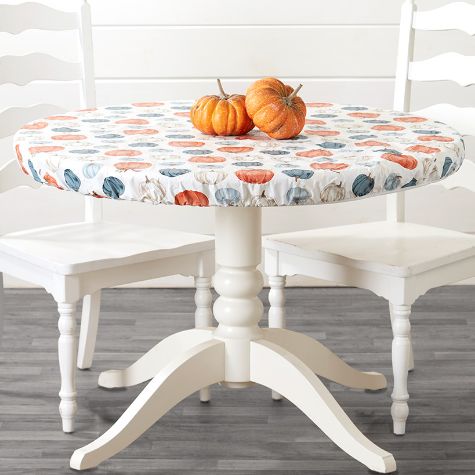 Custom Fit Harvest Table Covers - Blue Pumpkin Round