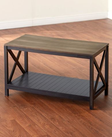 Two-Tone Farmhouse Living Room Collection - Black Coffee Table
