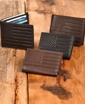 Men's American Flag Embossed Leather Wallets