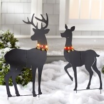Lighted Silhouette Deer Stakes
