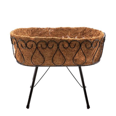 Decorative Metal Plant Stand with Coir Liner