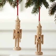 Set of 2 Wood Nutcracker Ornaments