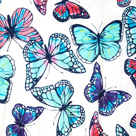Printed Handkerchief Hem Tunics - Butterfly Medium