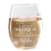Personalized Holiday-Themed Wine Glasses - Weather is Frightful