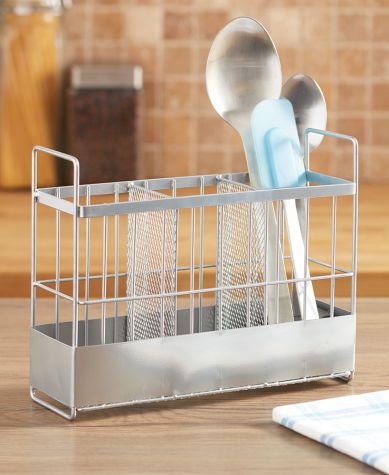 Countertop Wrap and Kitchen Utensil Holders - Silver