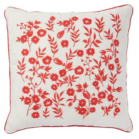 Springtime Floral Accent Pillows - Red Floral