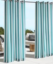 Outdoor Cabana Stripe or Solid Curtain