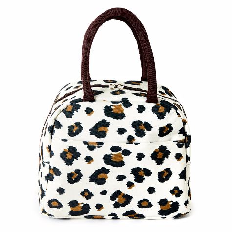 Large Capacity Insulated Lunch Totes - Leopard
