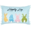 Embroidered Easter Accent Pillow - 12" x 18" Oblong Hippity Hop