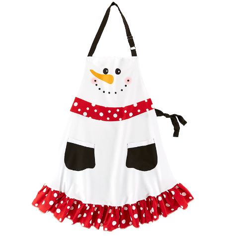 Mommy and Me Holiday Aprons - Snowman Adult Holiday Apron