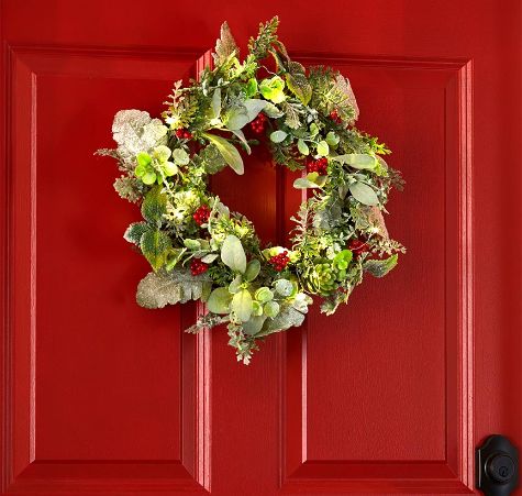 Lighted Snow Kissed Greenery Collection - Wreath