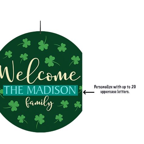 Personalized Welcome Shamrocks Wall Hanger