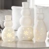 Lighted Ceramic Snowmen