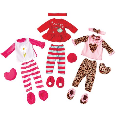 Sets of 3 18" Doll Outfits or Shoe Sets - Set of 3 Pajama