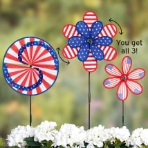 Set of 3 Patriotic Wind Spinners