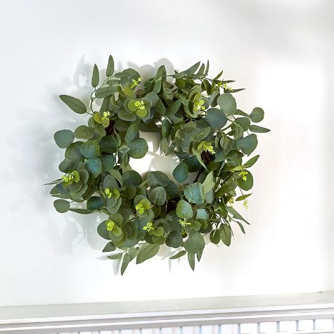 Lush Mixed Faux Eucalyptus Home Accents - Wreath