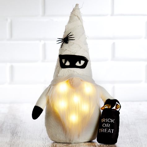 Lighted Trick or Treater Gnomes - Mummy