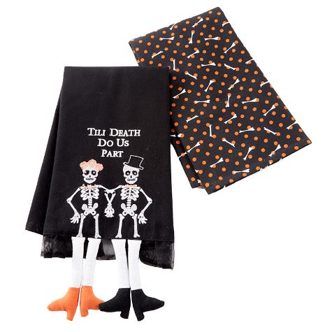 Novelty Halloween Kitchen Towel Sets - Skeletons
