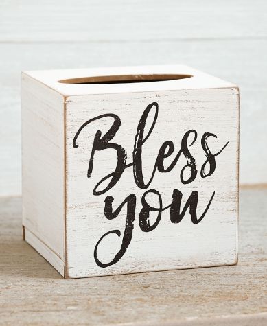 Country Bathroom Accents - Bless You Tissue Box
