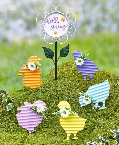 6-Pc. Chicks and Hello Spring Sign