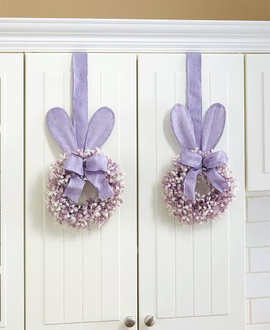 Bunny Cabinet Wreaths or Figures - Purple Wreath