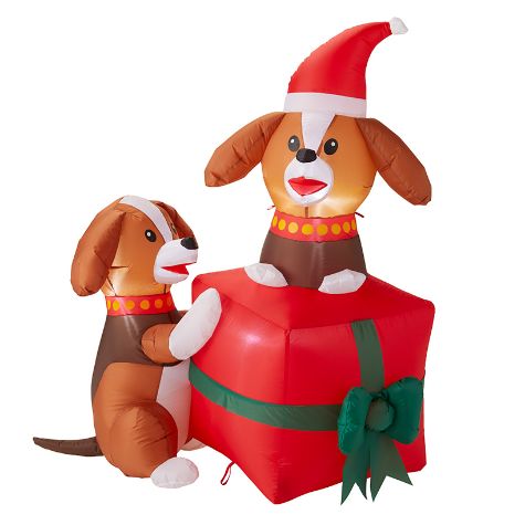 Inflatable Puppies in a Present