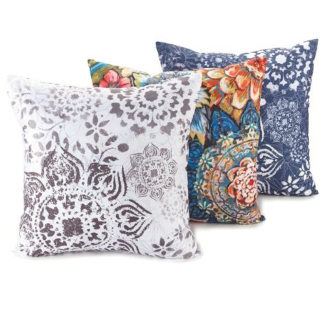 Floral Blossoms Accent Pillows - Set of 3