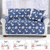 Christmas Blue Floral Furniture Protectors