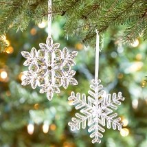 Set of 2 Acrylic Snowflake Ornaments