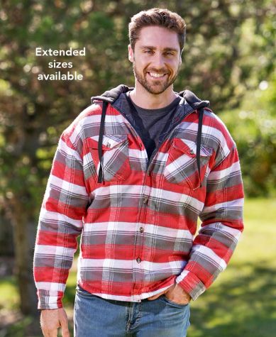 Men's Quilt-Lined Flannel Shirt Jackets