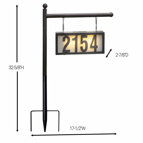 Solar House Number Display Stakes - Single Stake