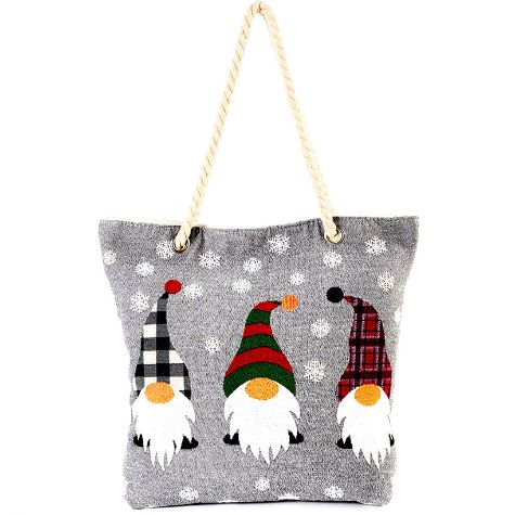 Holiday-Themed Tote Bags - Gnome