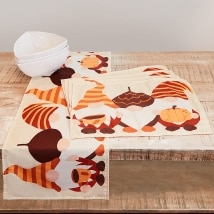 Harvest Gnome Table Runner and Set of 4 Placemats