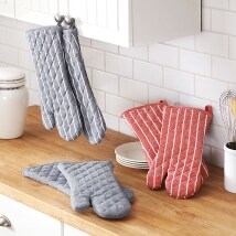 Sets of 2 Extra-Long Chambray Oven Mitts