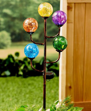 Colorful 5-Light Solar Garden Stake
