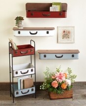 Vintage Suitcase Organizer or Wall Shelves