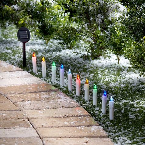 Solar Candle String Lights - Multicolor 10-Pc. Stakes